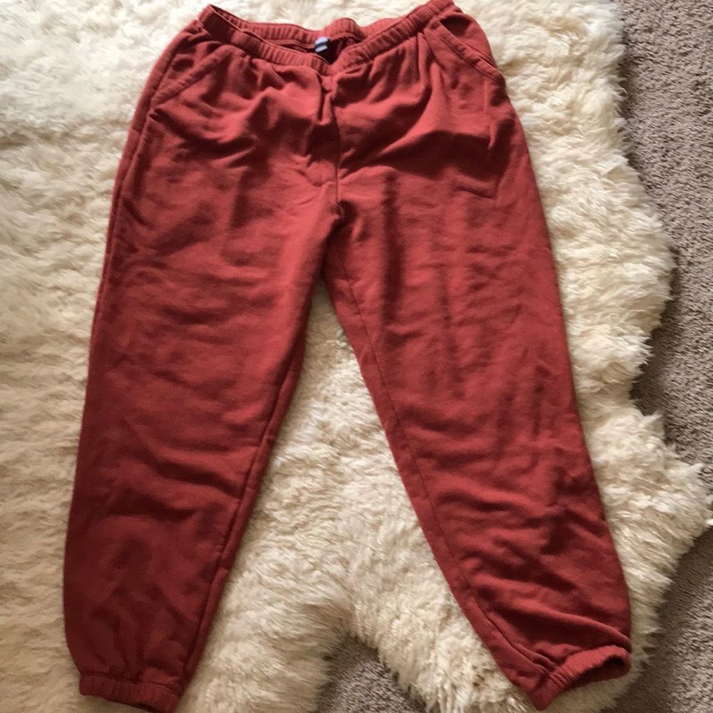 Aerie jogger pants in a beautiful rust color